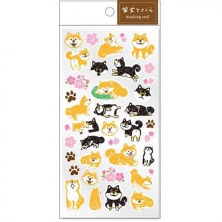 Shiba Inu Cherry Blossom Seal Sticker Sheet