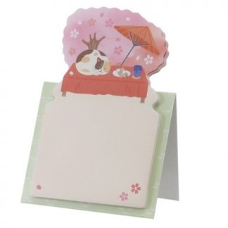 Cherry Blossom Viewing Cat Sticky Notes