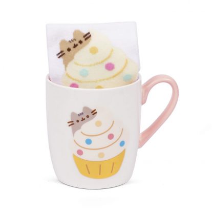 Pusheen Sock in a Mug - Gold Cupcake