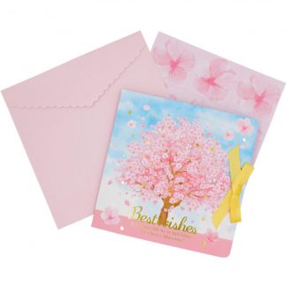 Cherry Blossom Greeting Card with Stickers