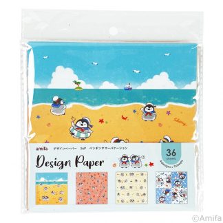 Penguin Summer Vacation Design Paper Set