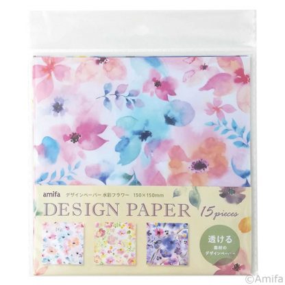 Watercolor Flowers Design Paper Set
