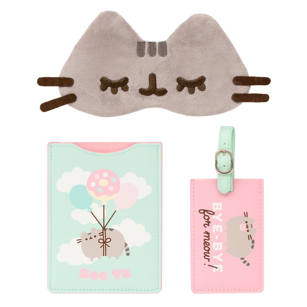 Pusheen The Cat Travel Set Passport Holder and Luggage Tag Licensed by Gund 