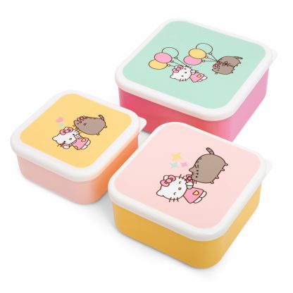 Hello Kitty × Pusheen Snack Pots - Set of 3