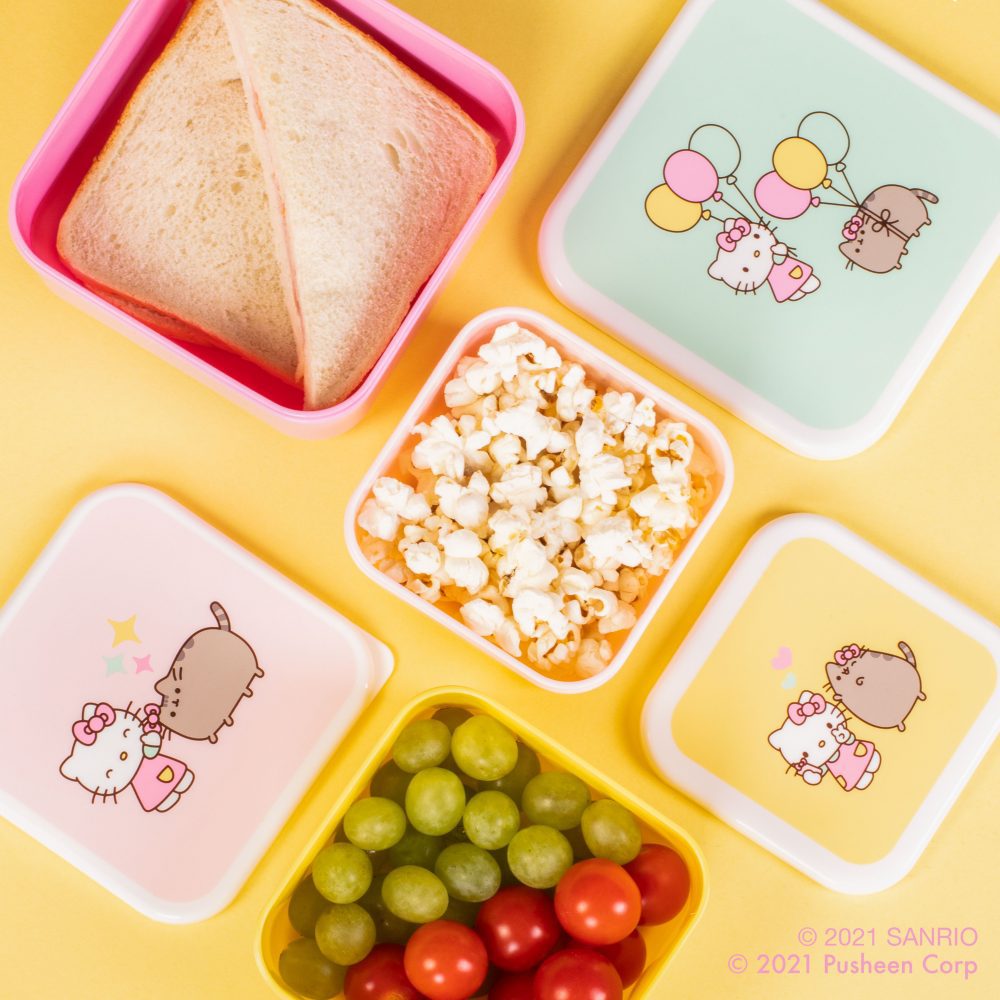 Hello Kitty × Pusheen Snack Pots – Set of 3 – PastelPalace