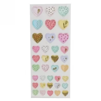 Colorful Hearts Puffy Sticker Sheet